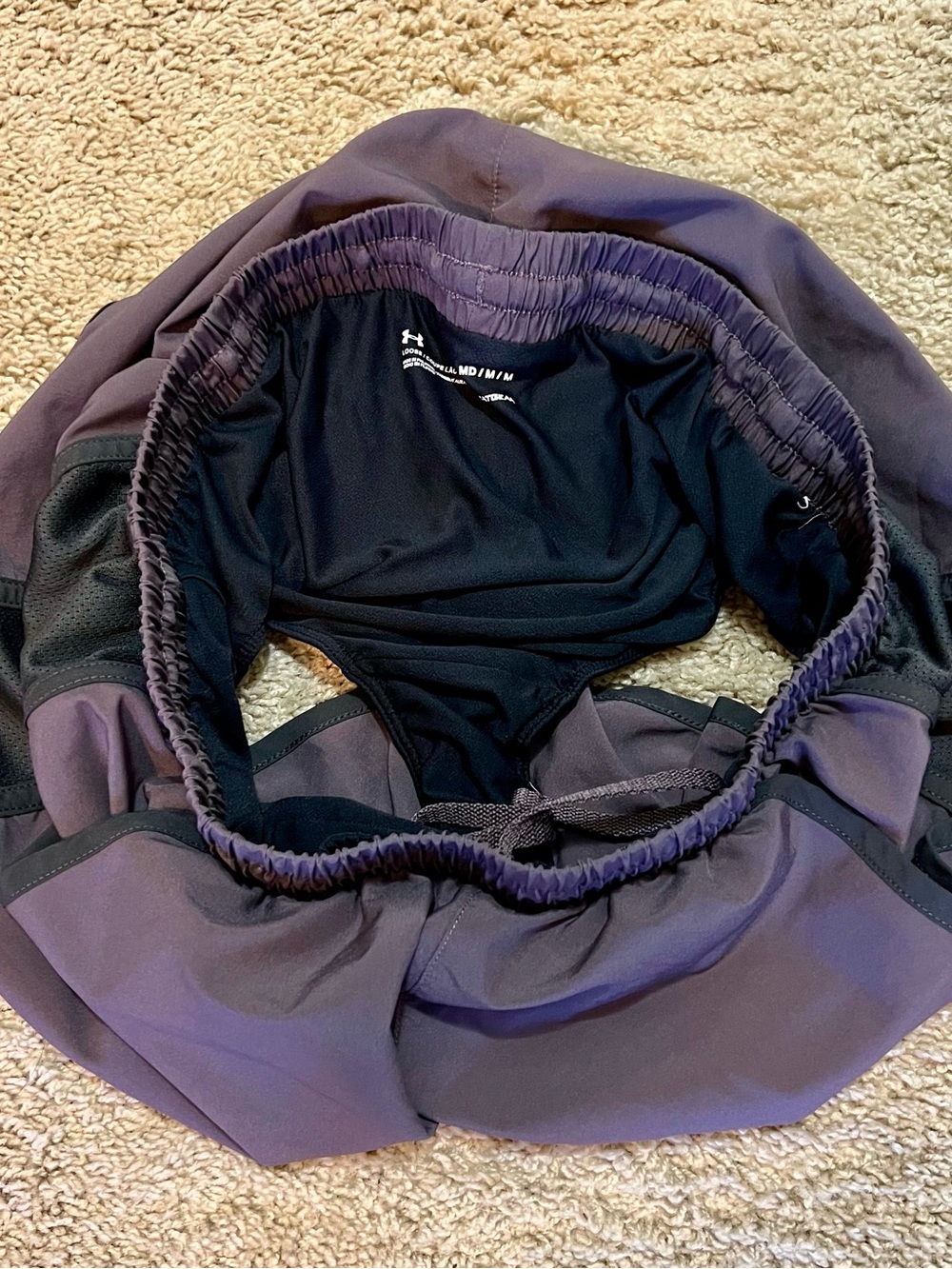 Under Armour Fly By 2.0 Plum Purple Mesh Panel Running Shorts - Size M - Picture 6 of 6